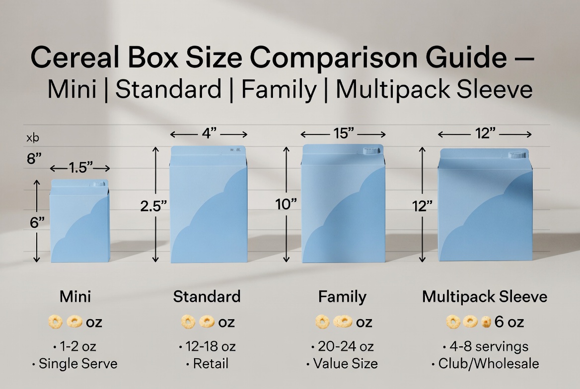 Cereal Box Size Range Guide Cereal Box Size Range Guide