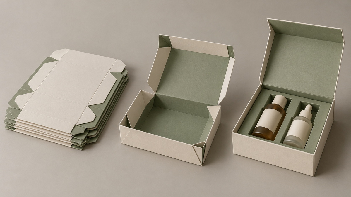 Folding Gift Box From Flat Pack to Assembly