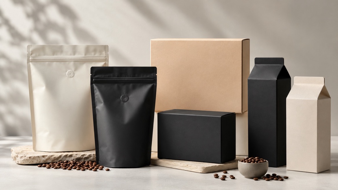 Coffee Packaging Comparison Scene Coffee Packaging Comparison Scene