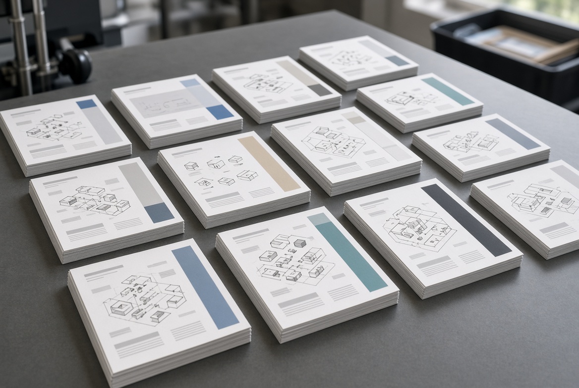 Collated Print Sets On Production Table Collated Print Sets On Production Table