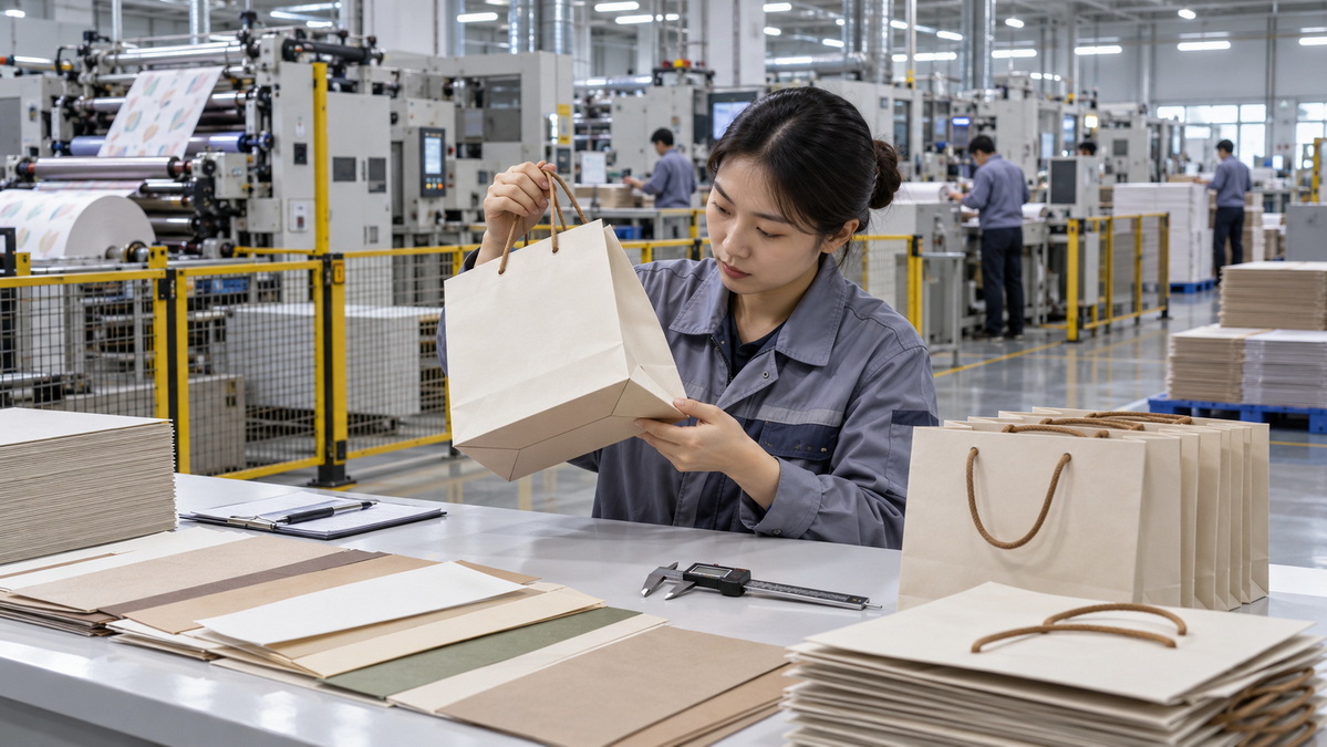 Paper Gift Bag Manufacturing And Quality Inspection