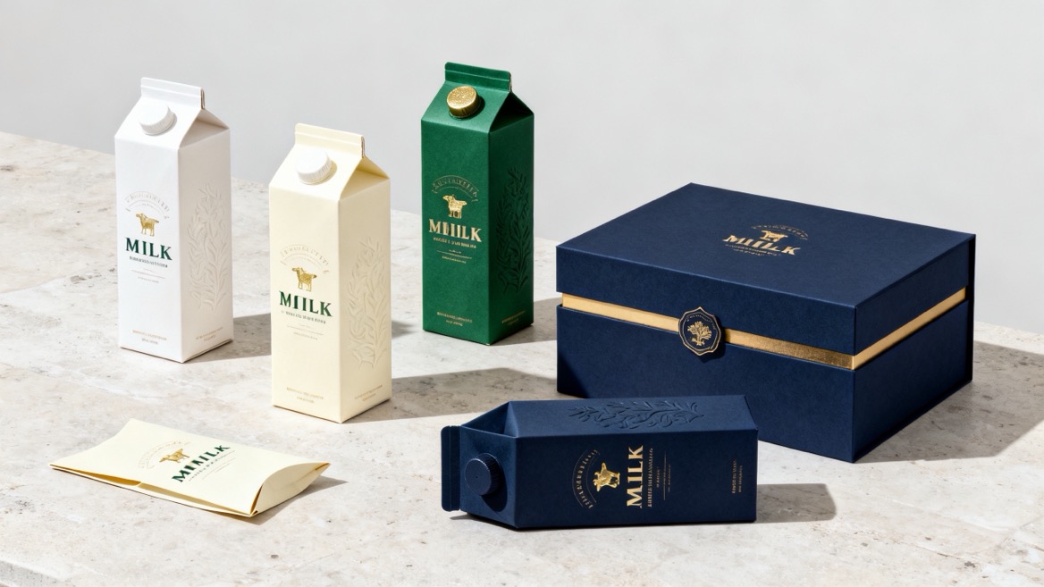 Premium Milk Carton Packaging Display Premium Milk Carton Packaging Display