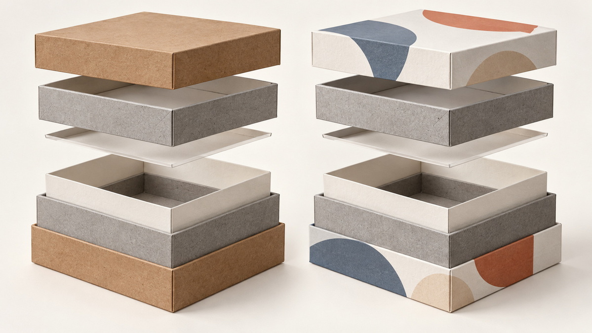 Rigid Gift Box Structure And Paper Wrap Layers