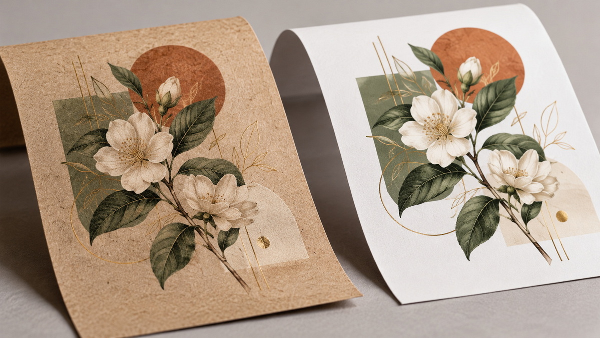 Kraft And Coated Paper Print Detail Comparison
