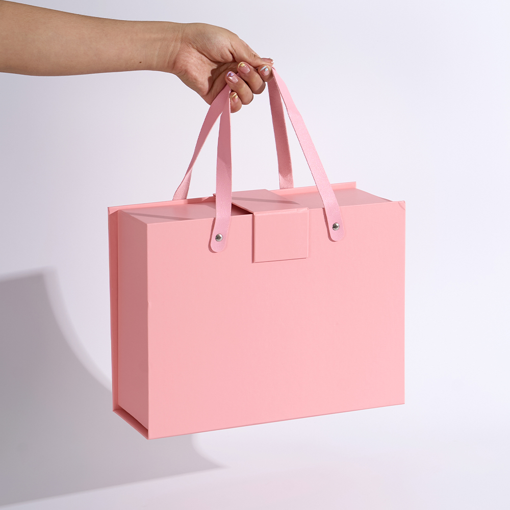 Foldable Magnetic Gift Box with Handle