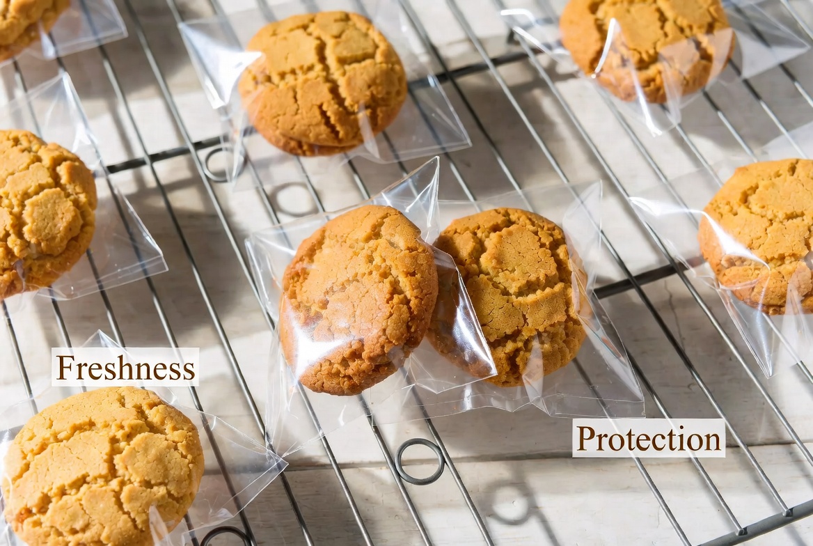 Individually Wrapped Cookies Close Up