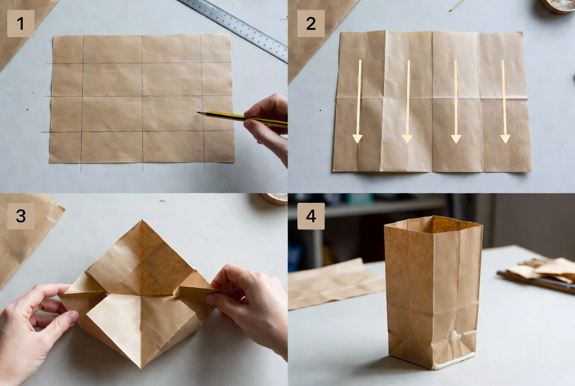 Step By Step Paper Bag Folding Guide