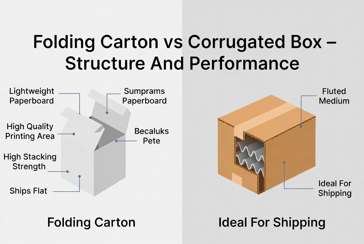 Folding Carton And Corrugated Structure Comparison