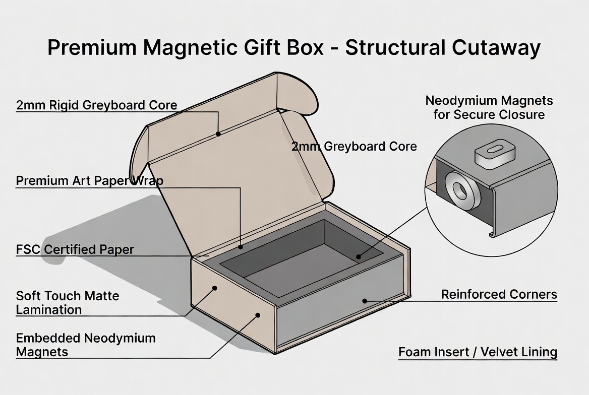 Magnetic Gift Box Structure Diagram