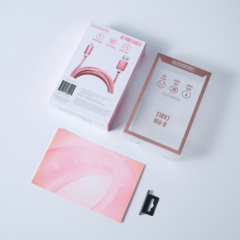 Custom Rigid Boxes with Transparent Window for USB Cable and Electronics Packaging