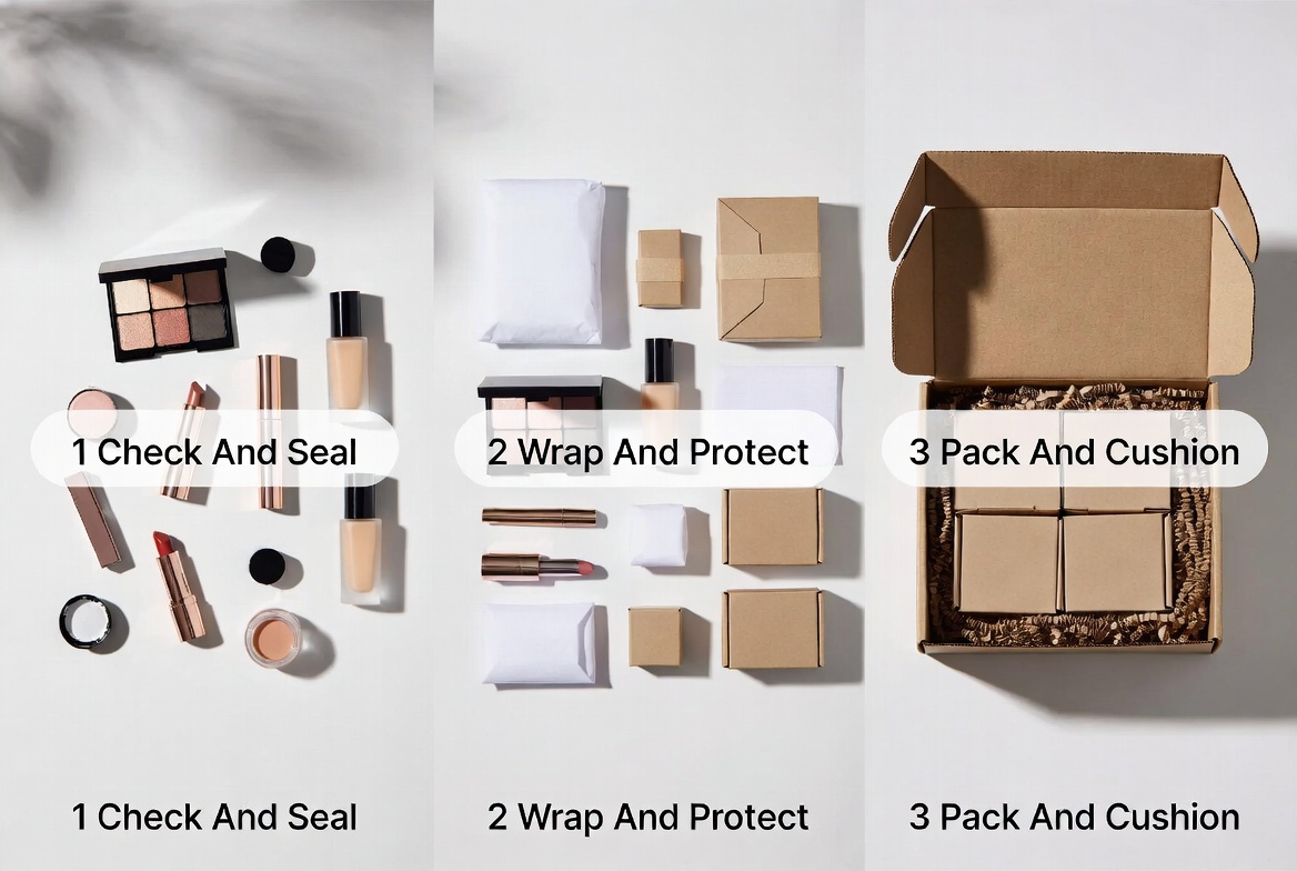 Step By Step Makeup Packing Process