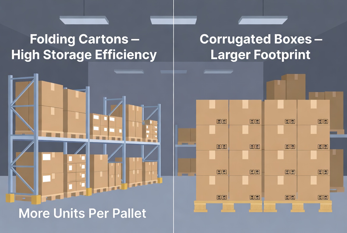 Warehouse Space Saving With Folding Cartons 