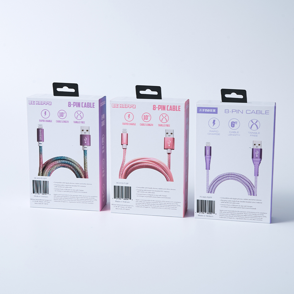 Custom Rigid Boxes with Transparent Window for USB Cable and Electronics Packaging