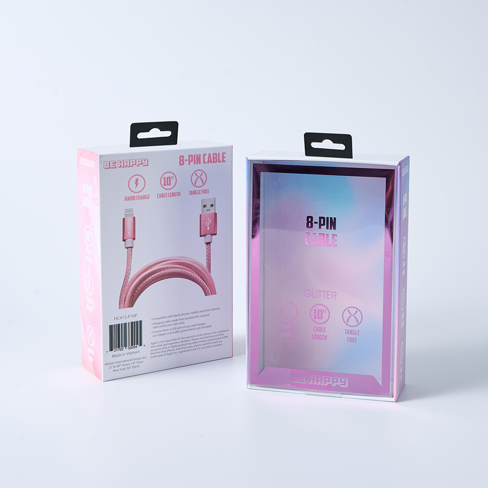 Custom Rigid Boxes with Transparent Window for USB Cable and Electronics Packaging