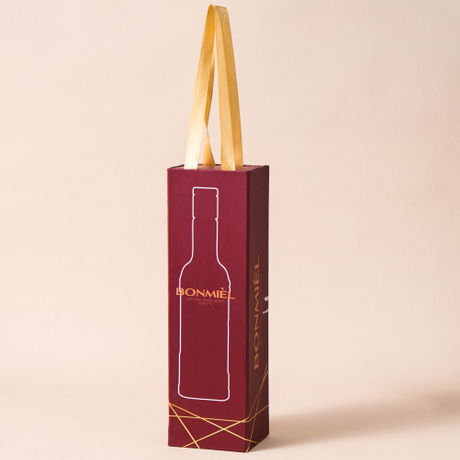 Ribbon-Handled Magnetic Wine Gift Box