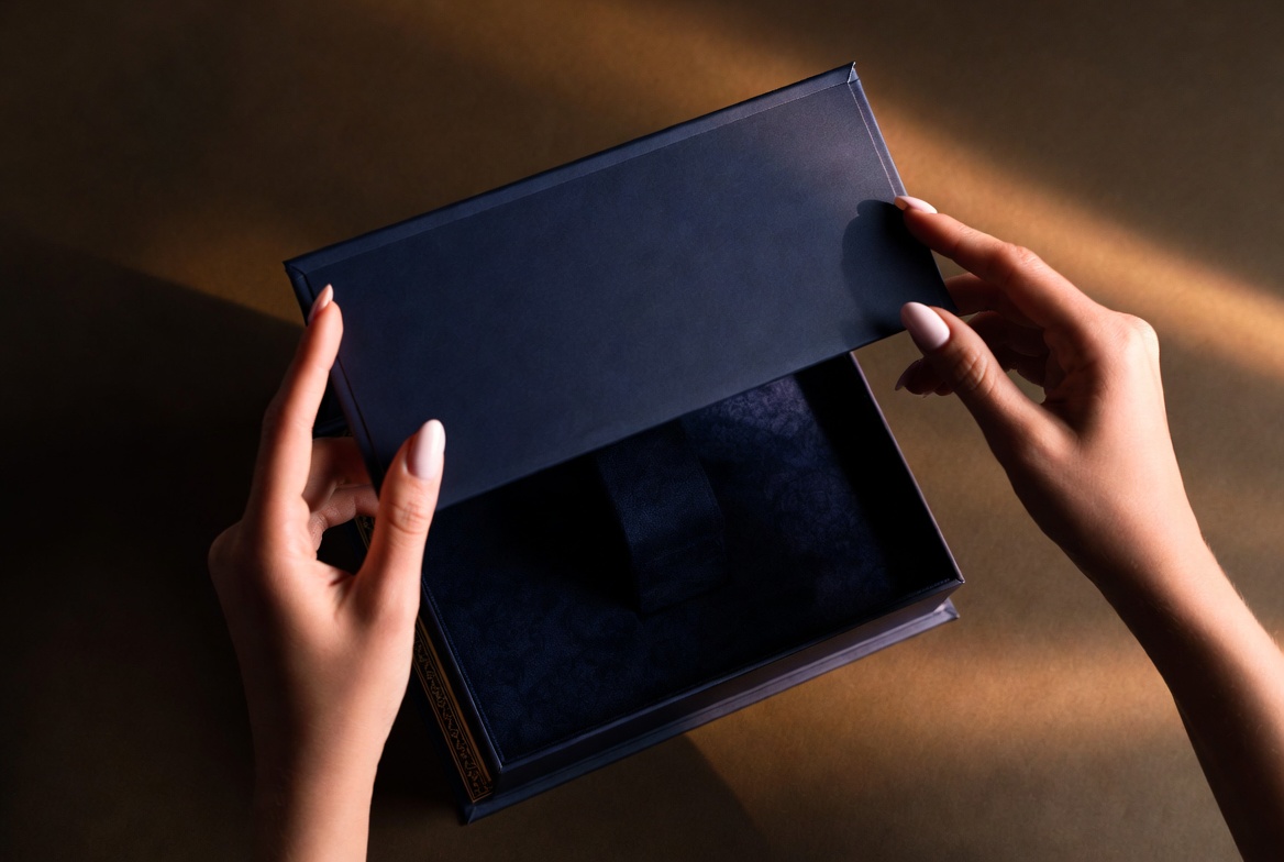 Book Style Rigid Box Theatrical Reveal Moment