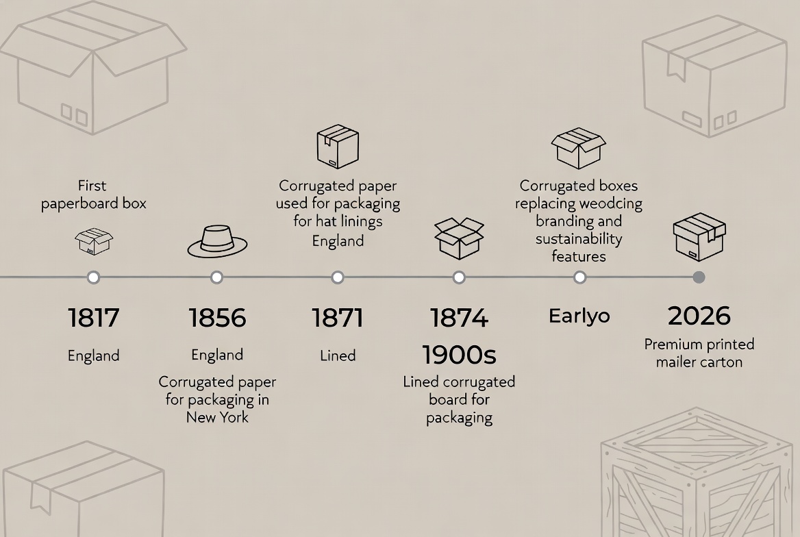 History Of Cardboard Boxes Timeline
