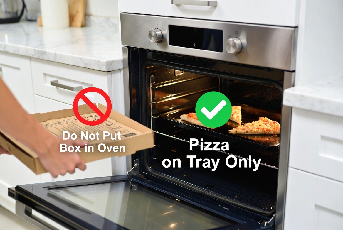 Pizza Box Oven Safety Warning